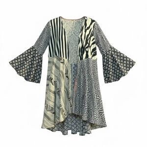 Sacred Threads Black and White Patterned Kids Dress